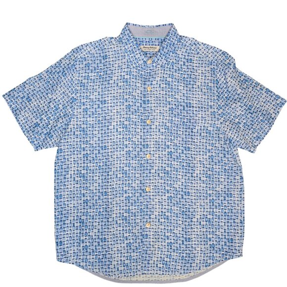 Tommy Bahama Coconut Point Fade Away Geo IslandZone Short Sleeve Button Up top L - Picture 3 of 6